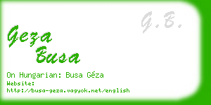 geza busa business card