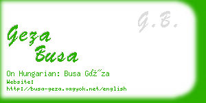 geza busa business card